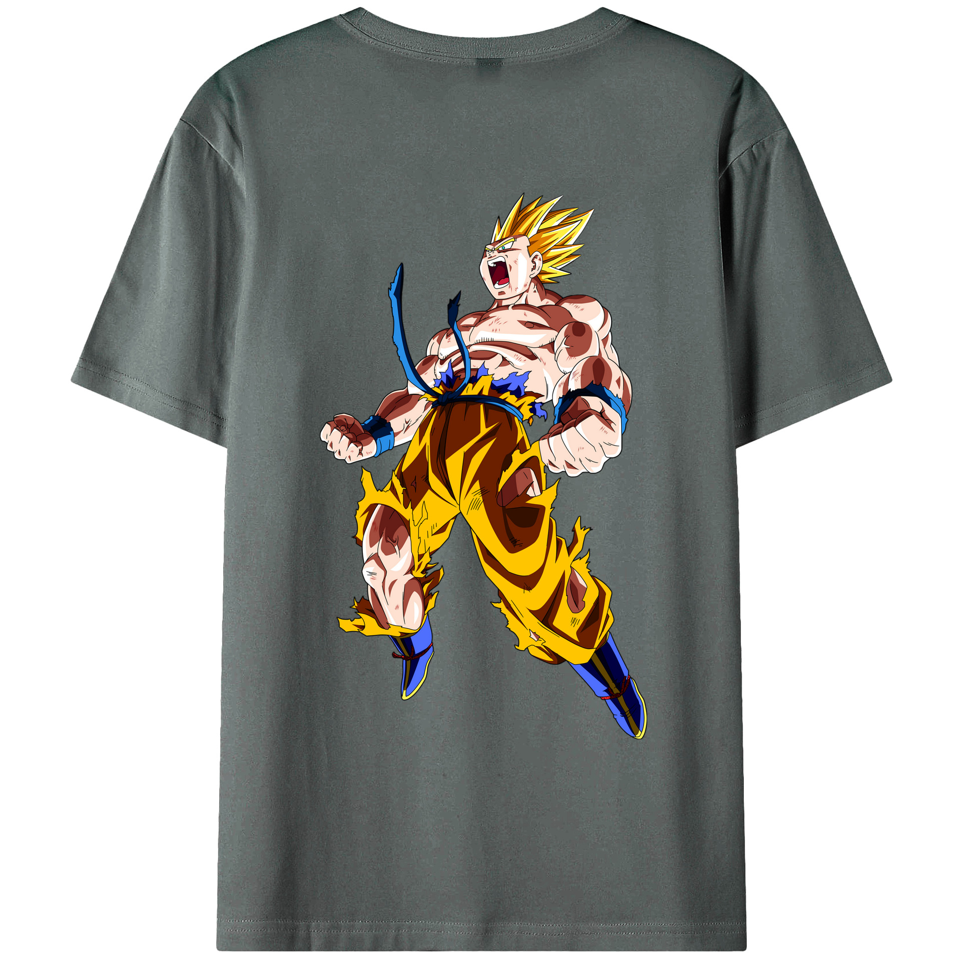 （画像用） ドラゴンボール 孫悟空（そん ごくう）Son Goku カカロット DRAGON BALL Kakarotto 綿100％ メンズ半袖Tシャツ（バックプリント） 通気性